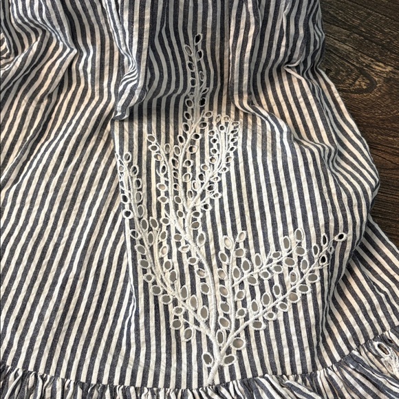 Tory Burch Runway Summer 2019 Stripe Eyelet Embroidered Maxi Dress Size 6 EUC - Picture 5 of 8